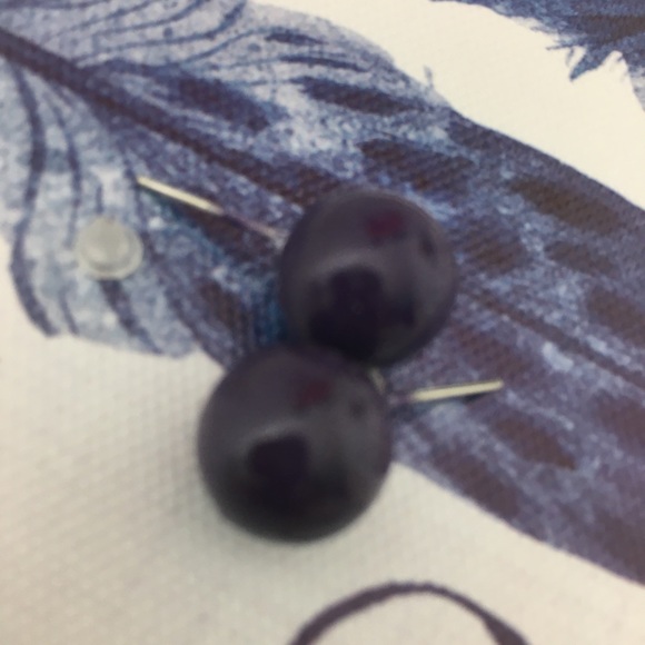 🎈Sale 🎈2 for $10 NWOT large purple ball post earrings - Picture 2 of 3